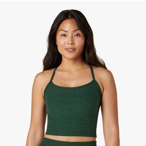 Beyond Yoga Spacedye Slim Racerback Cropped Tank Forest Green Pine